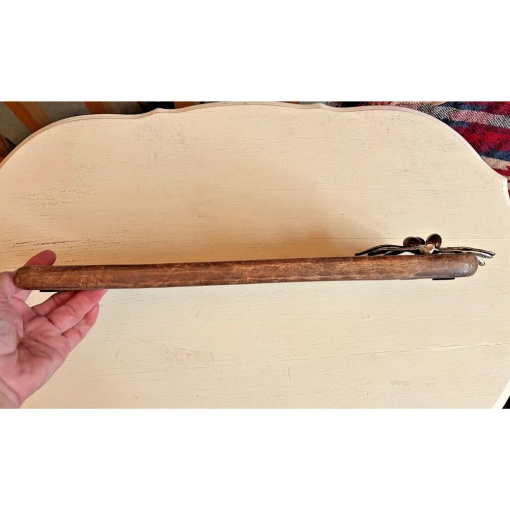 Mud Pie Mango Wood Serving Board Metal Leaves & Olives Design
